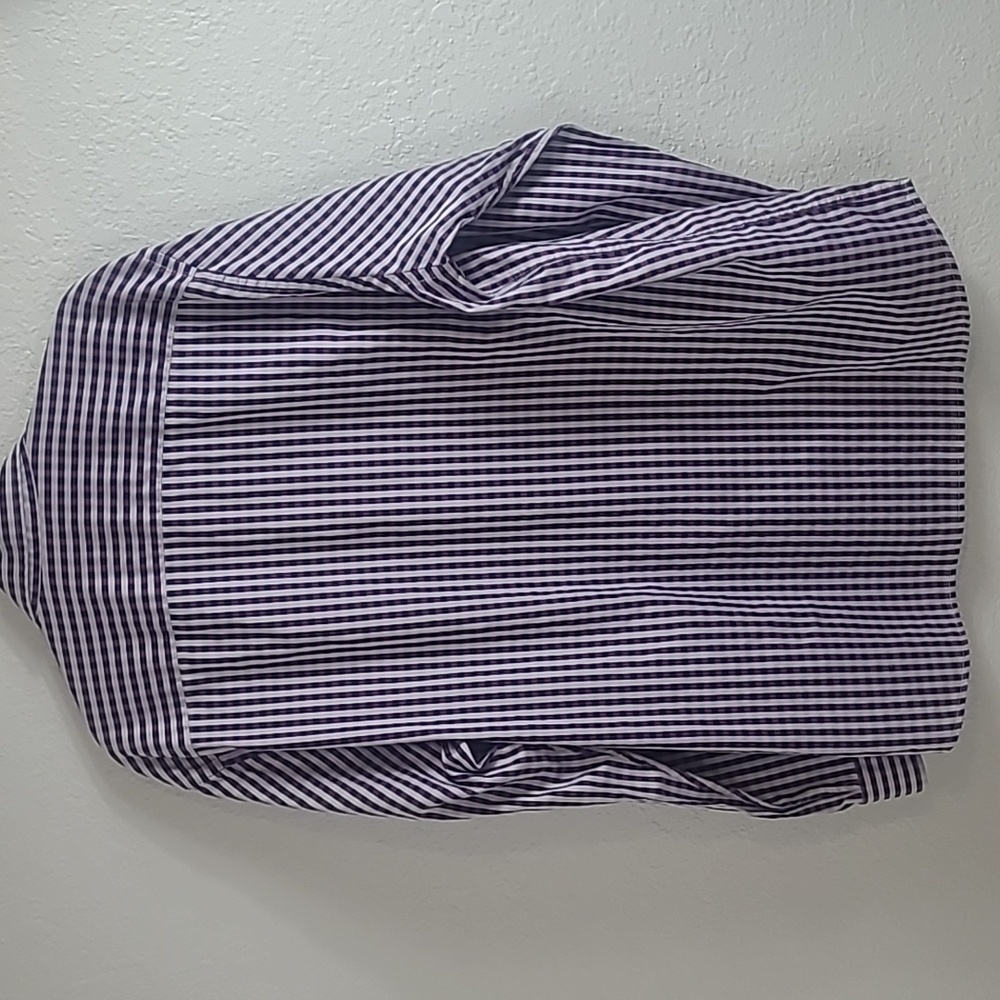 Johnston & Murphy Purple Gingham Men's Shirt Size XL - Picture 7 of 9